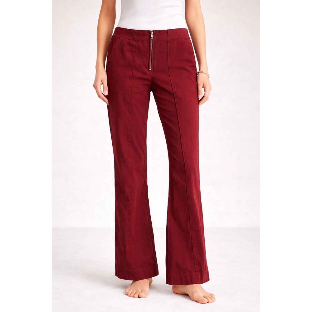 Free People Front Zip Flare Pants Boho Retro Indie Urban Festival Gypsy Career